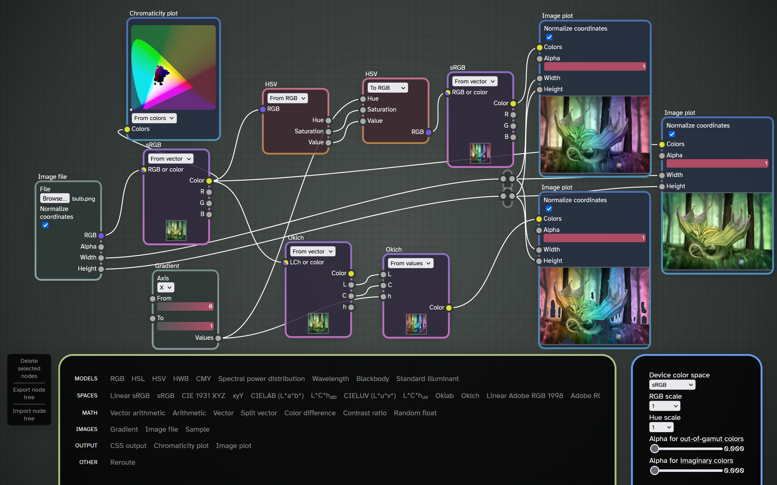 Color space explorer